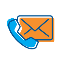 Contact Icon of a envelope and a phone