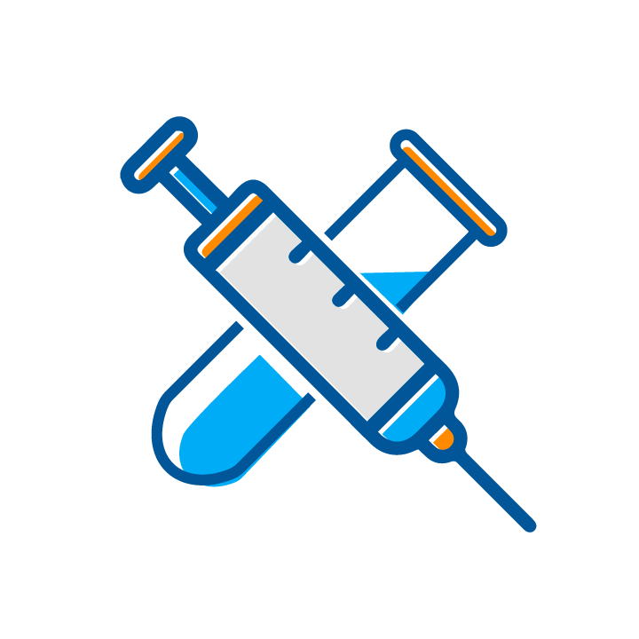 Icon of a syringe and a vial