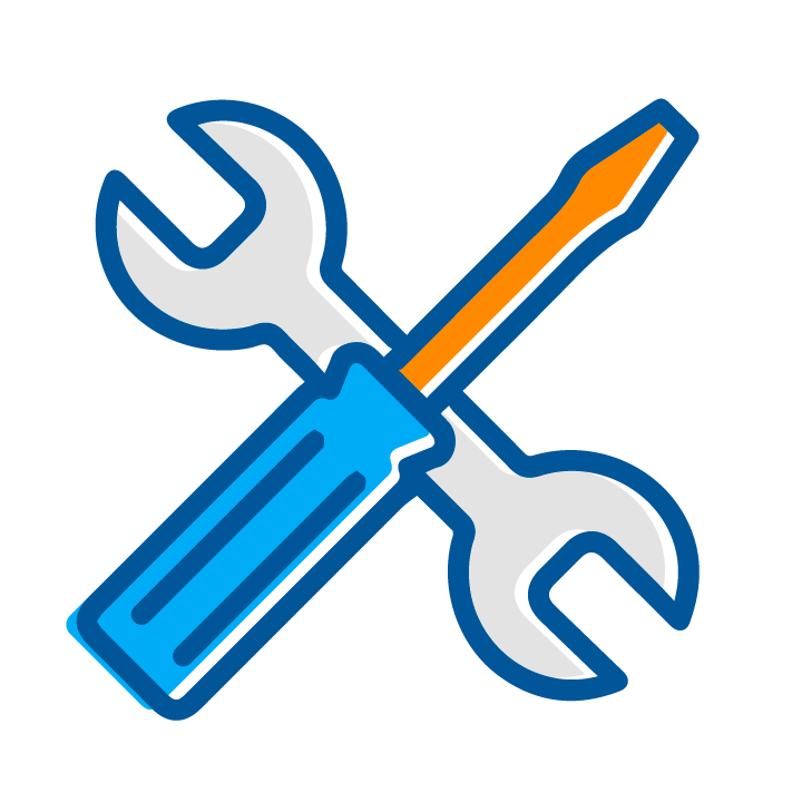 Icon of a screwdriver and wrench