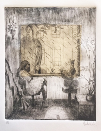 Isabel Luevano -drypoint with chine coll’e
