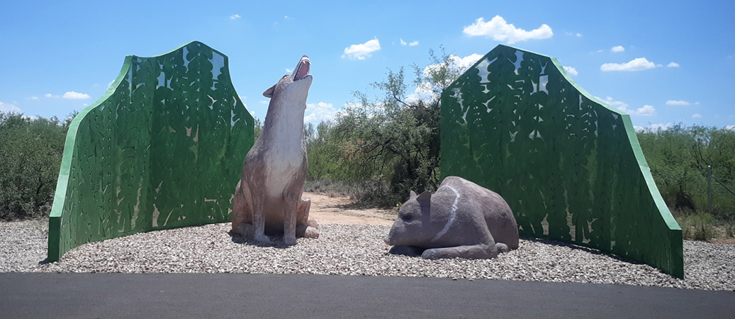 Valencia Road Public Art: Coyote & Javelina Bench