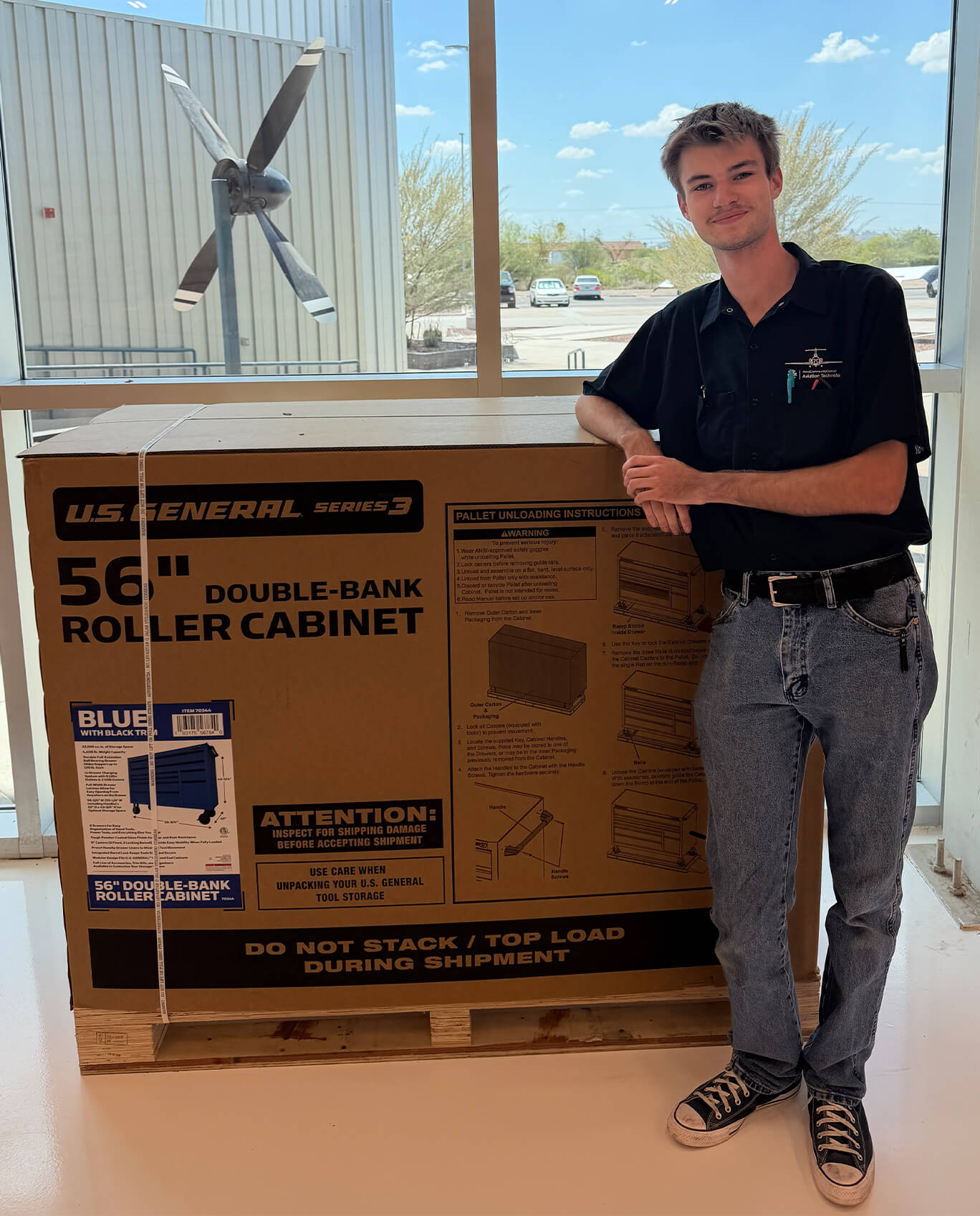 Jack Collins with his new toolbox.