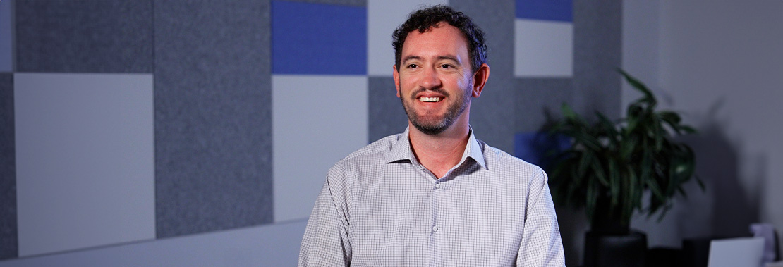 Fred poses for the camera.