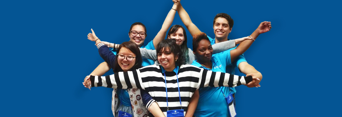 PIma Students holding each others wrists to form a shape of a 6 Pointed star