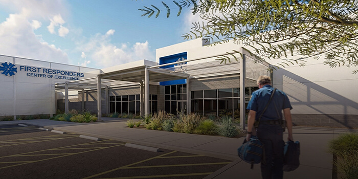 A rendering of the First Responders Proposed building