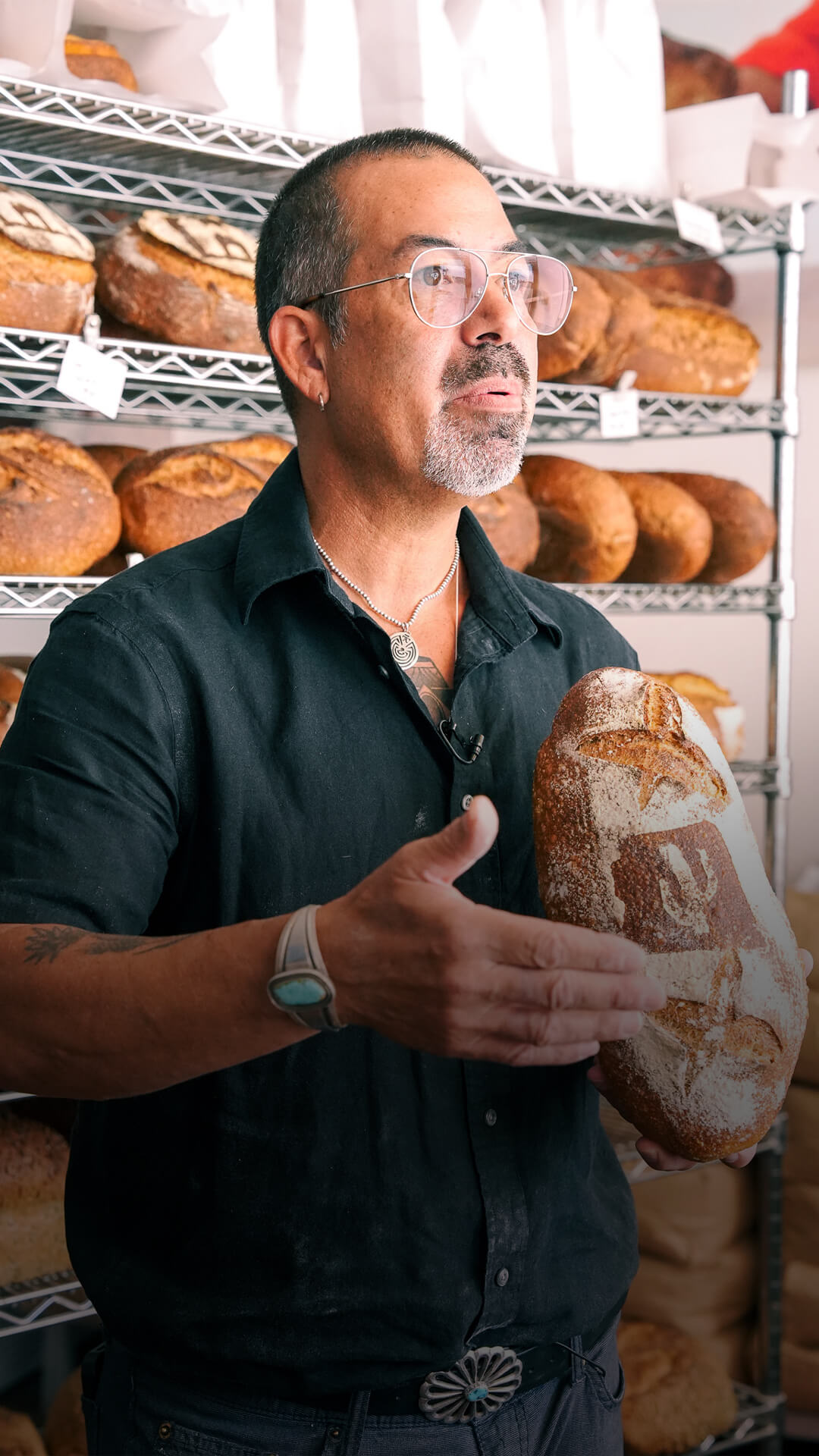 Don Guerra at his Barrio Bread bakery.